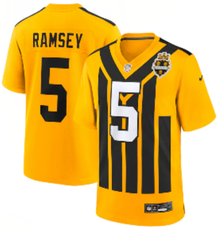 Men Pittsburgh Steelers 5 Ramsey Yellow Retro 2025 Nike Limited NFL Jersey style 003